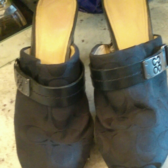 Authentic Coach Monogram Canvas Clogs - Picture 2 of 6